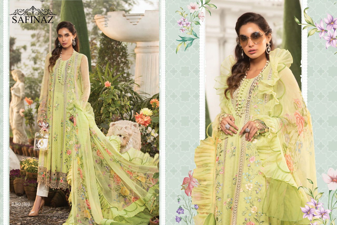 Safinaz Maria B 9 Latest Designer Festive Wear Lawn Cotton Embroidery Pakistani Salwar Kameez